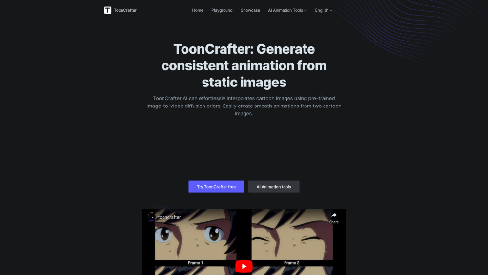 ToonCrafter Website screenshot