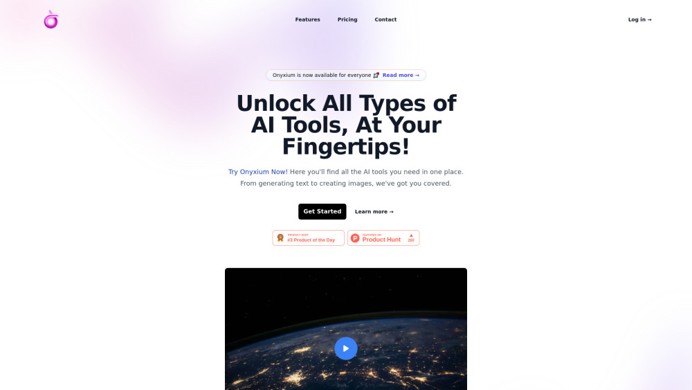 Onyxium AI Platform Website screenshot