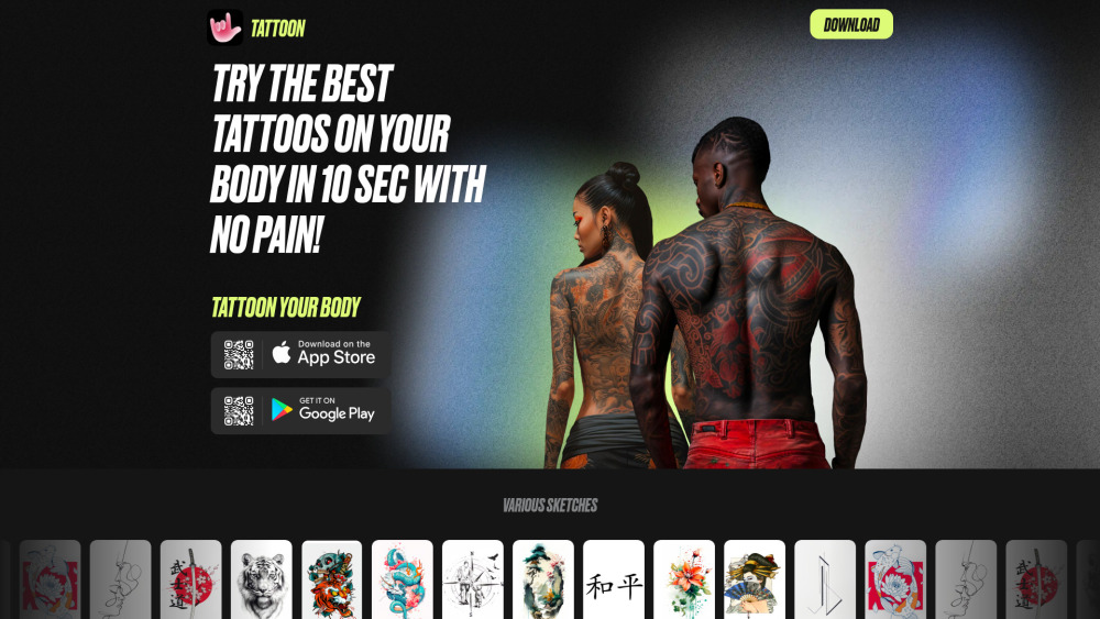 Tattoon Website screenshot