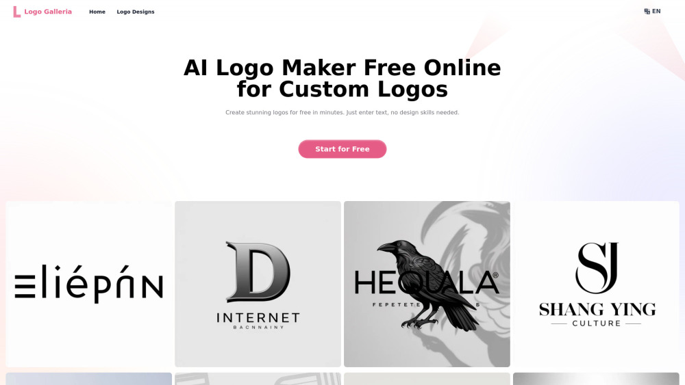 Logo Galleria Website screenshot