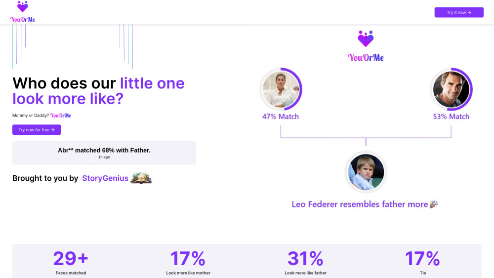 You or Me App Website screenshot