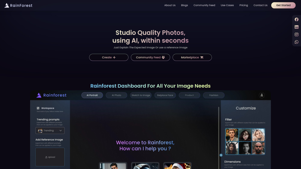 Rainforest AI Website screenshot