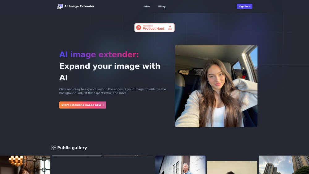 AI Image Extender Website screenshot