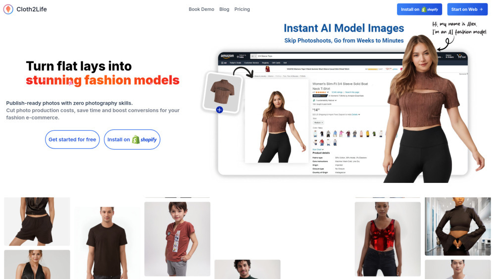 Cloth2Life Website screenshot