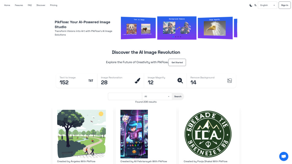 PikFlow Website screenshot