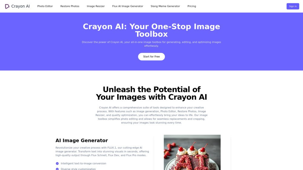 Crayon AI Website screenshot