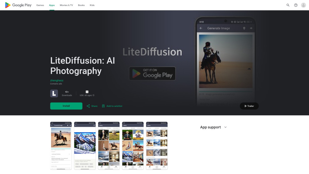 LiteDiffusion Website screenshot
