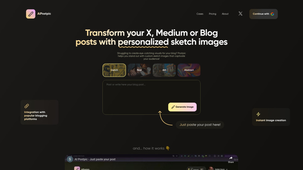 PostPic Website screenshot