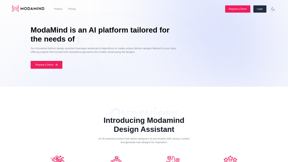 ModaMind Website screenshot