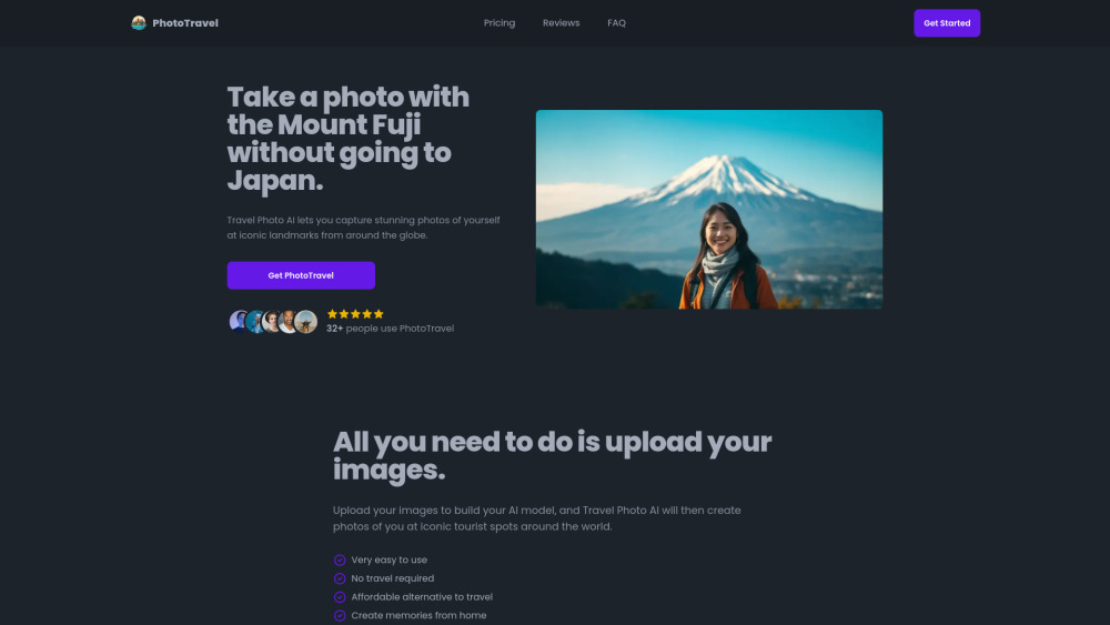 PhotoTravel Website screenshot