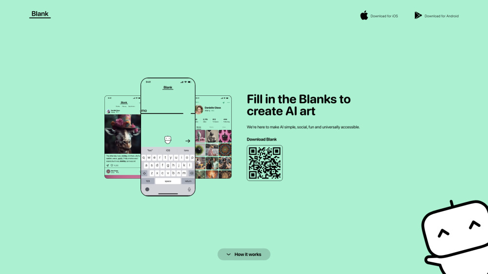 Blank App Website screenshot