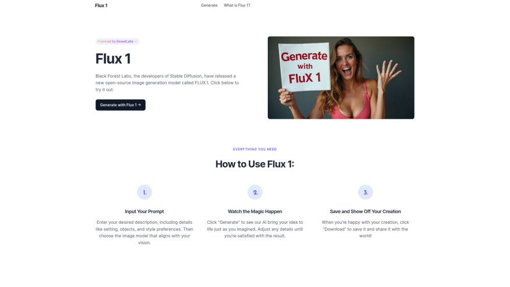 Flux 1 AI Website screenshot