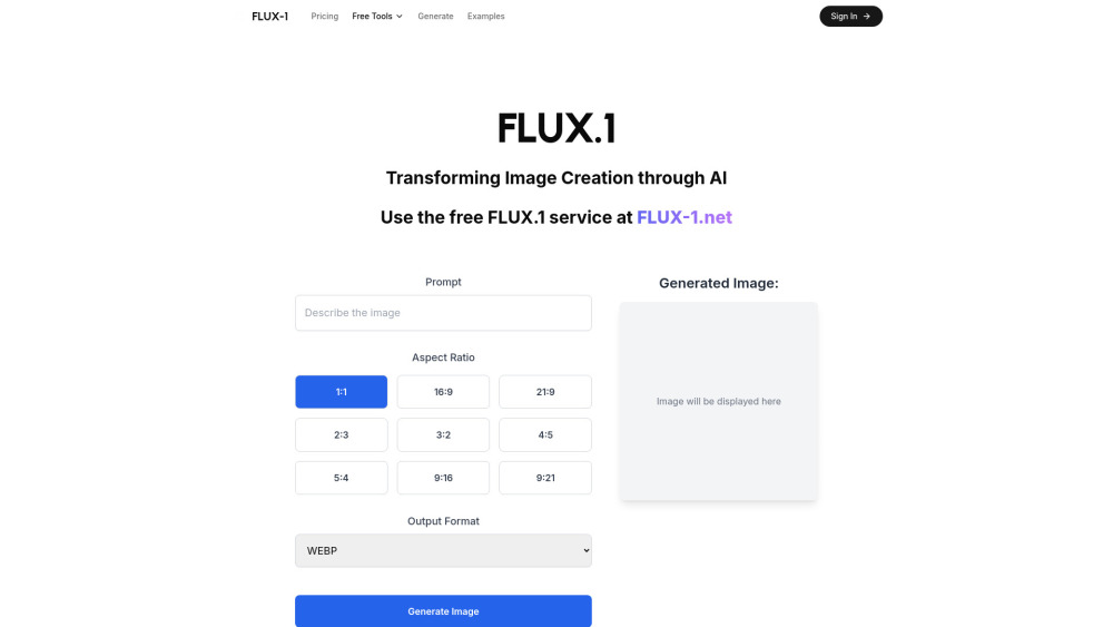 FLUX.1 Pro Website screenshot