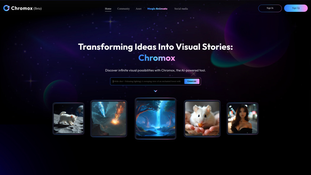 Chromox Website screenshot