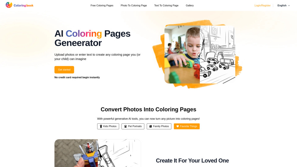 AI ColoringBook Website screenshot