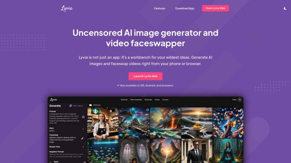 Lyvia Website screenshot