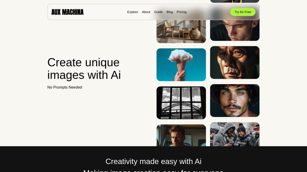 Aux Machina Website screenshot
