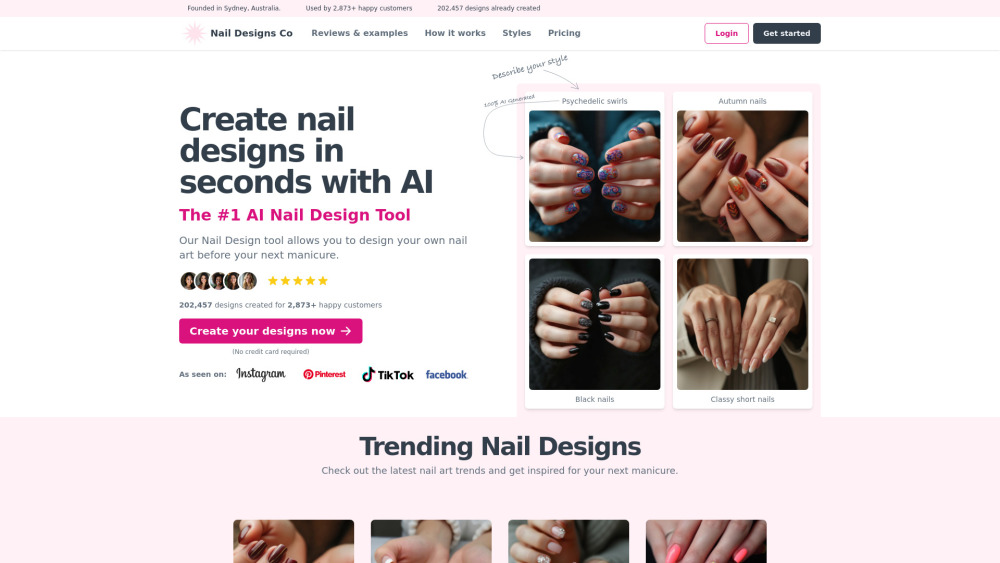 Nail Designs Co Website screenshot