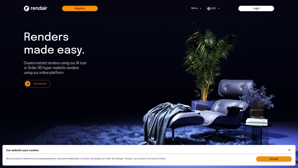 Rendair Website screenshot