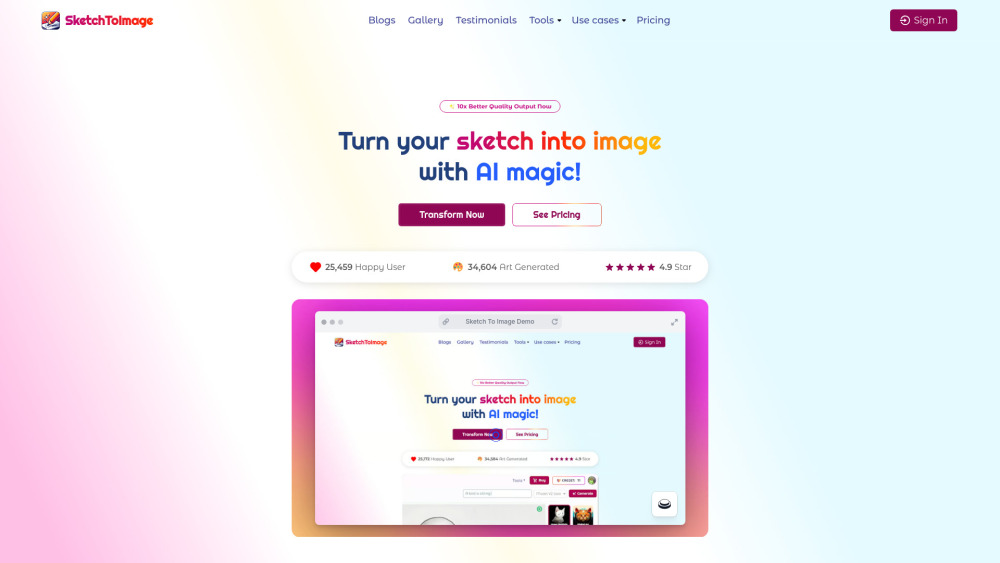 SketchToImage Website screenshot