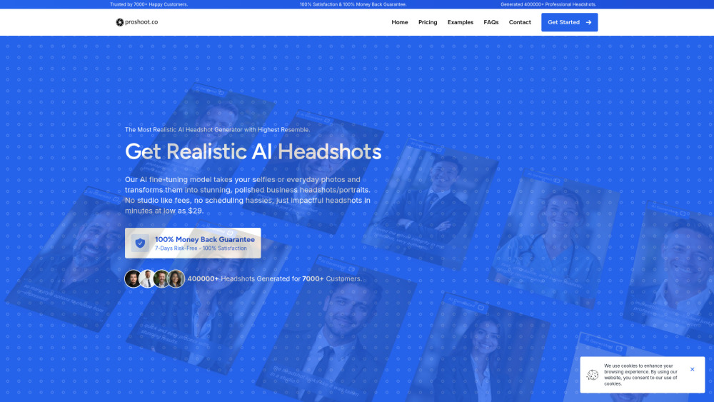 Proshoot.co Website screenshot