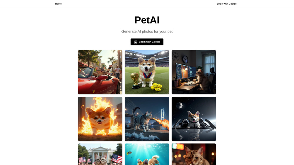 PetAI Website screenshot