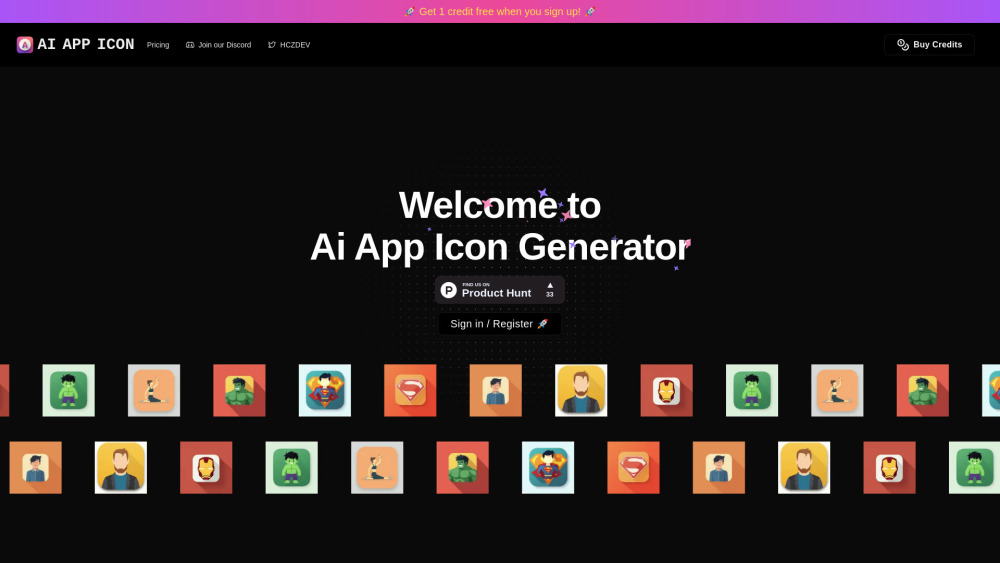 AI App Icons Website screenshot