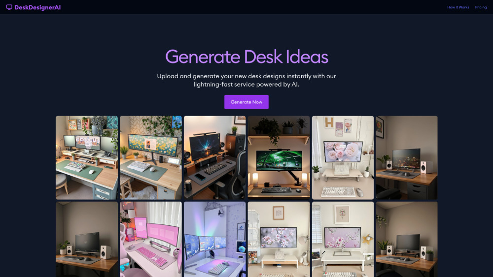 DeskDesignerAI Website screenshot