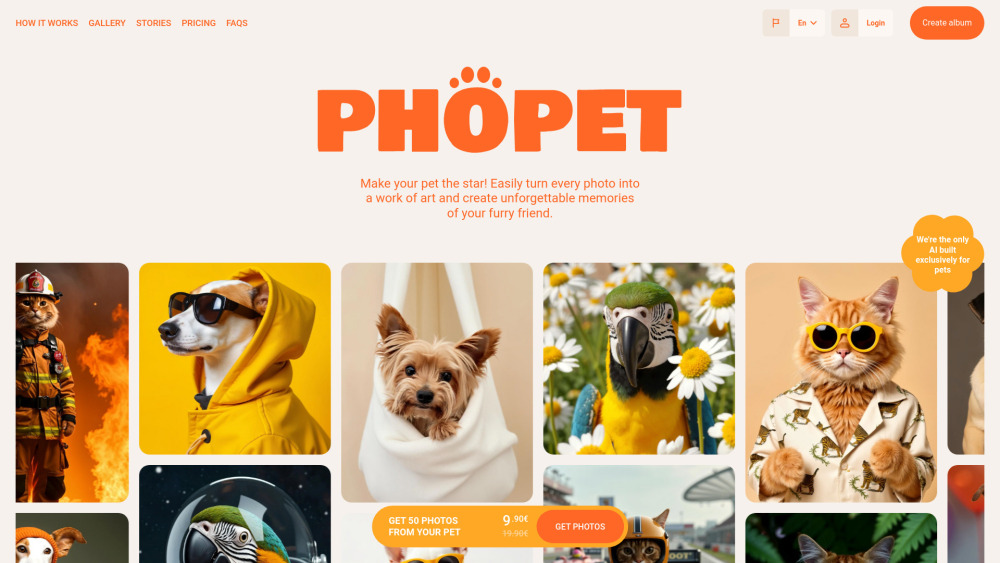 Phopet Website screenshot