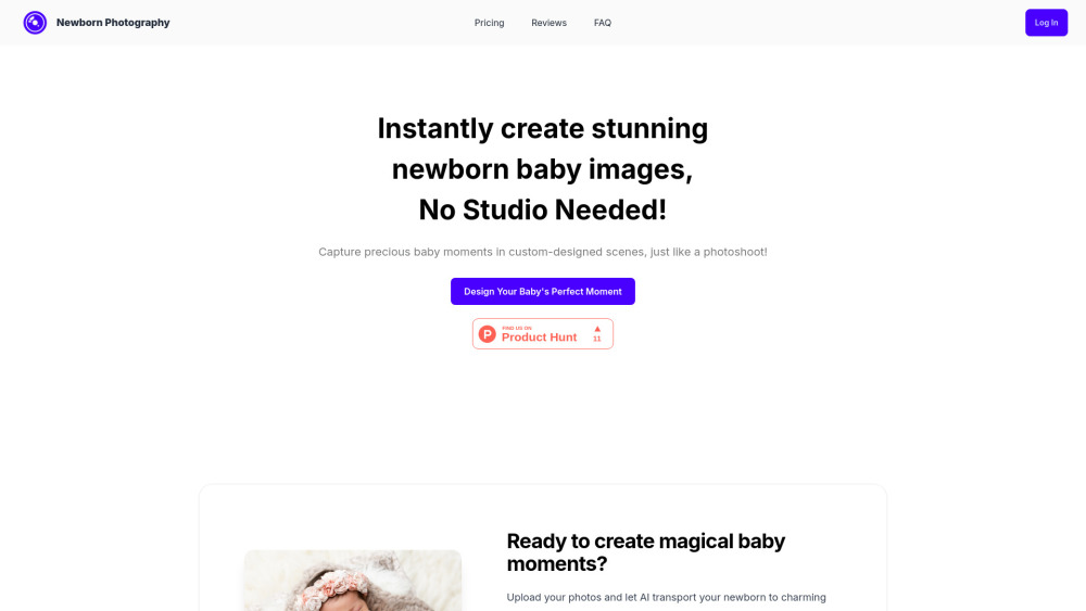 Newborn Photography Website screenshot