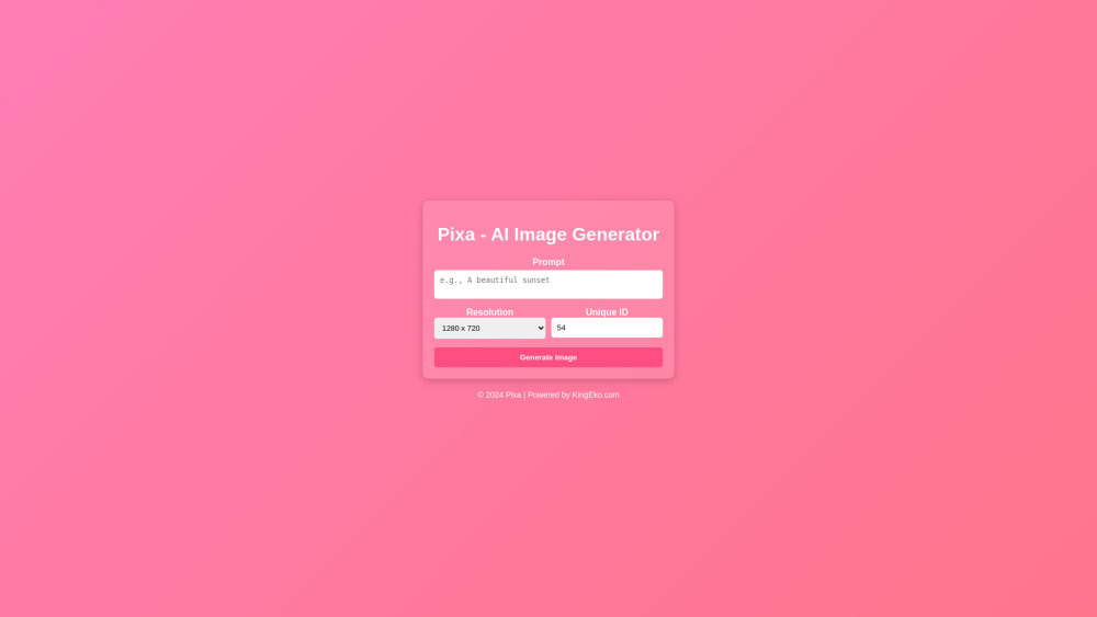 Pixa Website screenshot