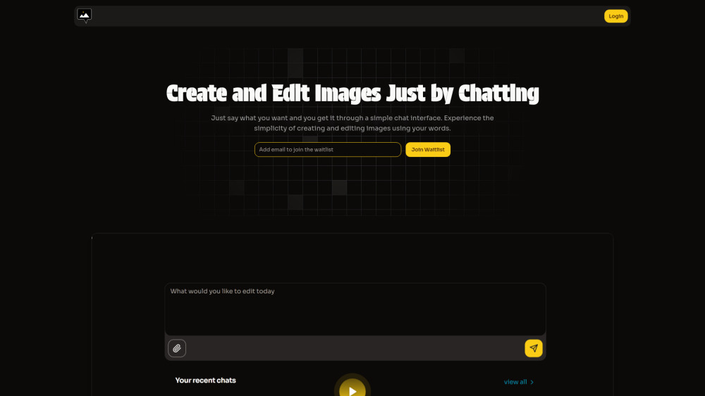 ImageChat AI Website screenshot