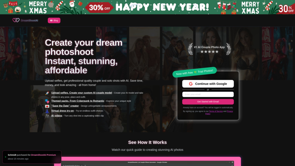 DreamShootAI Website screenshot