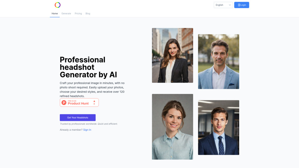 AI-Headshots.net Website screenshot