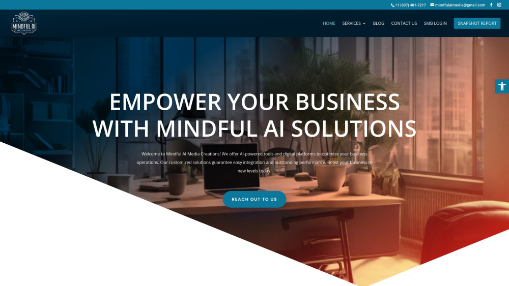 Mindful AI Media Creations Website screenshot