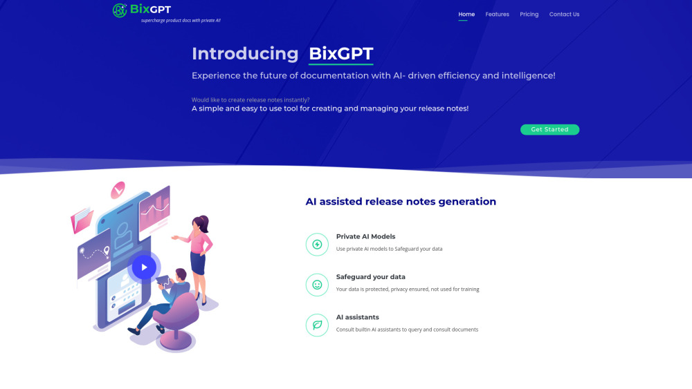 BixGPT Website screenshot