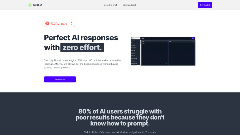 llmChef Website screenshot