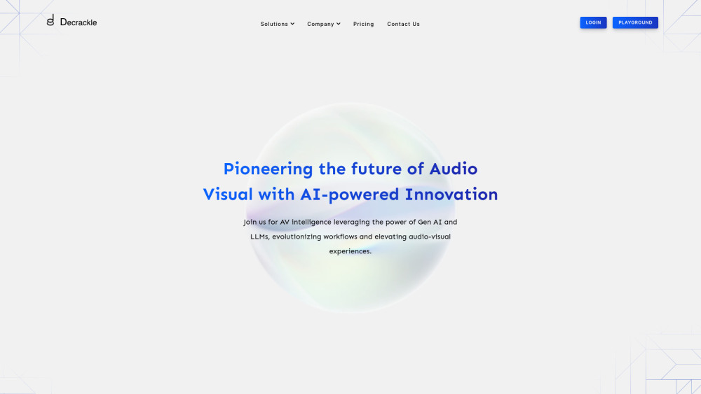 Decrackle Website screenshot