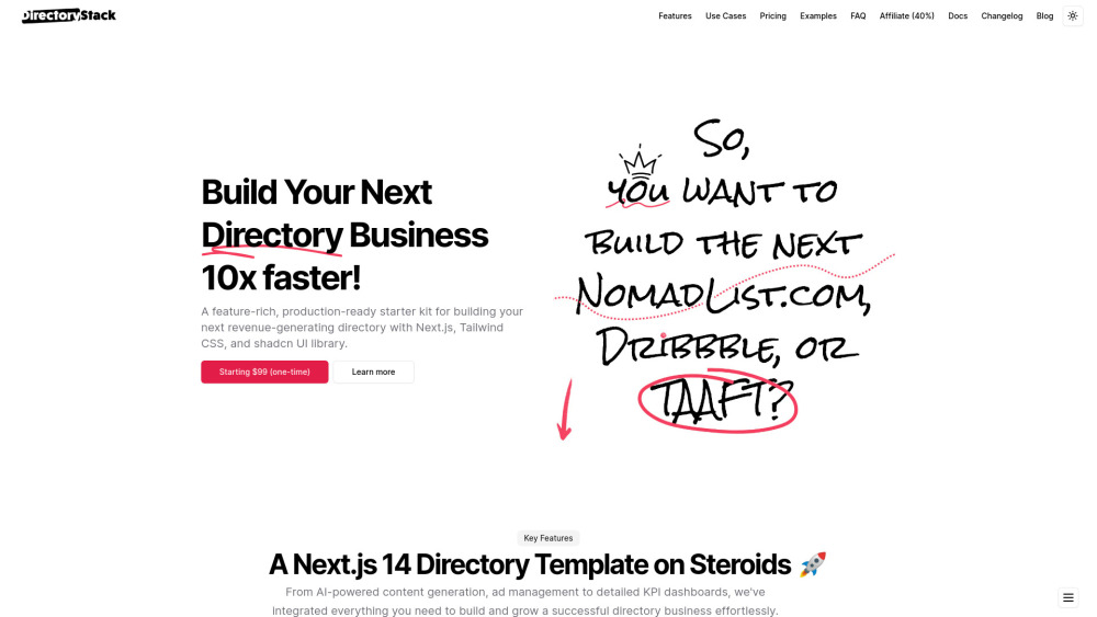 DirectoryStack Website screenshot