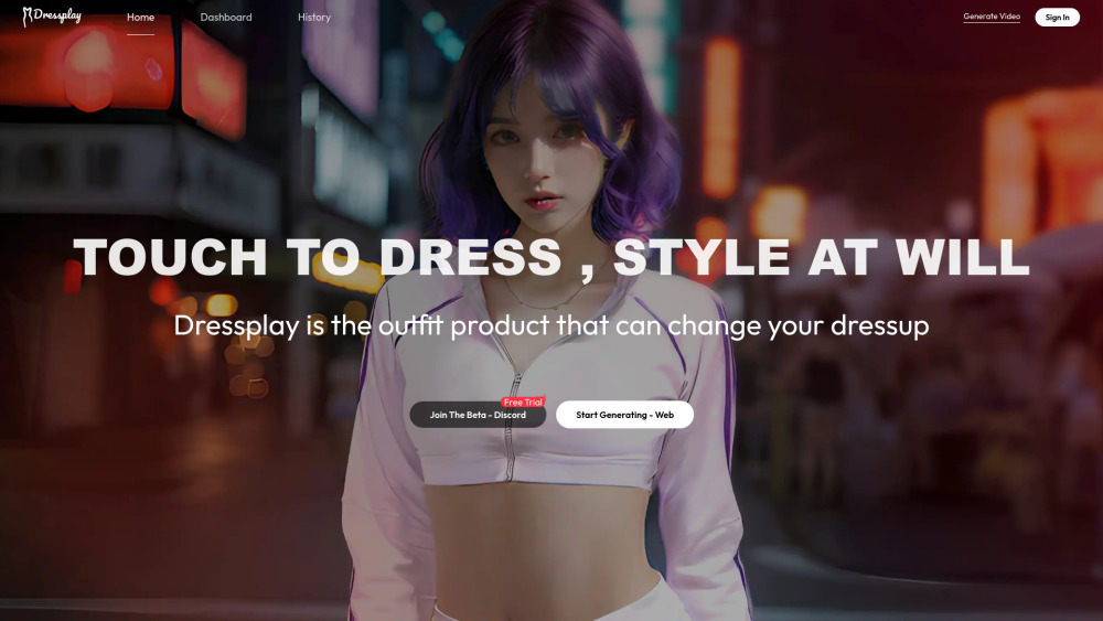DressPlay Website screenshot