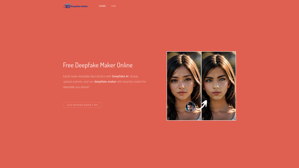 Deepface Maker Website screenshot
