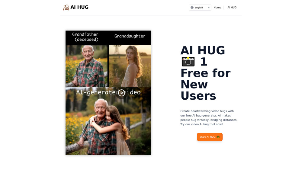 AI Hug Website screenshot