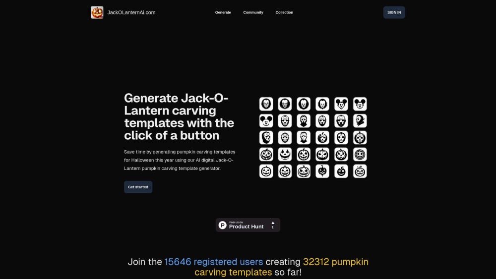 Jack-O-Lantern Ai Website screenshot
