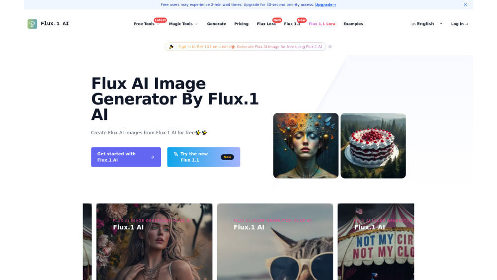 Flux AI Website screenshot