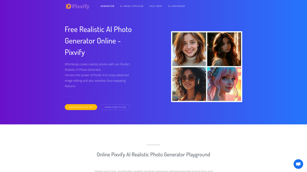 Pixvify Website screenshot