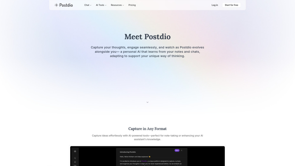Postdio Website screenshot