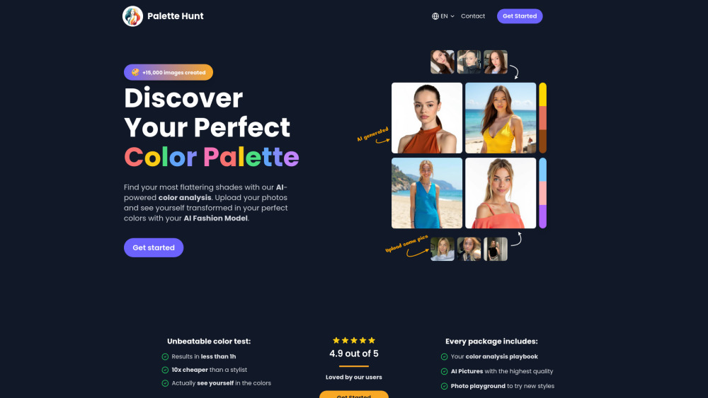 Palette Hunt Website screenshot