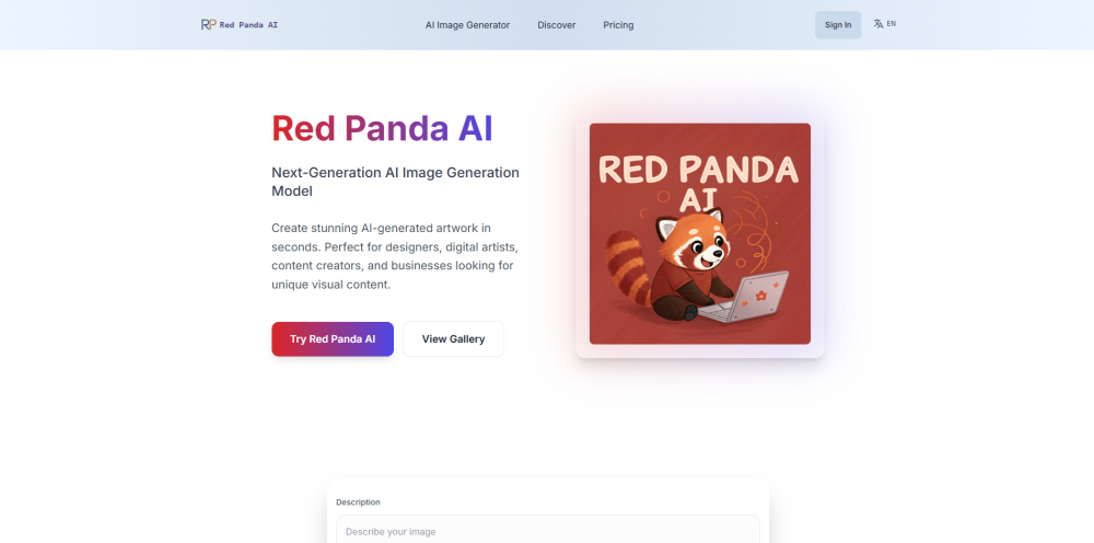 Red Panda AI Website screenshot