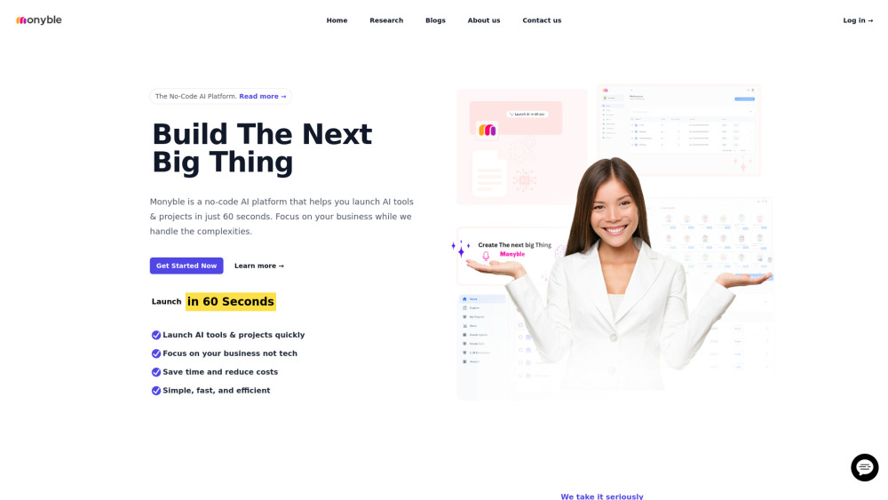 Monyble Website screenshot