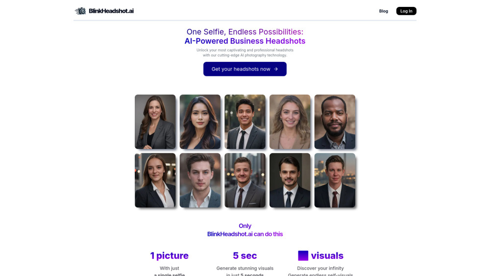 BlinkHeadshot.ai Website screenshot